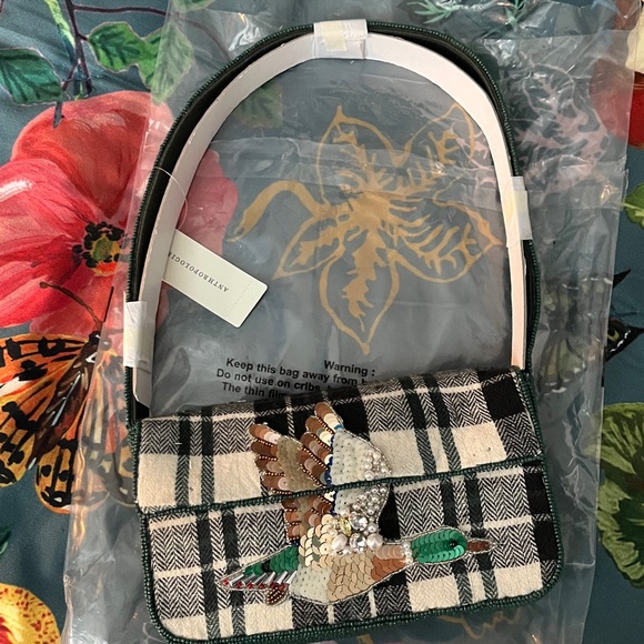 NWT Anthro Fiona Bead & Sequin Bag: Duck Plaid Edition 🦆 - Picture 5 of 17